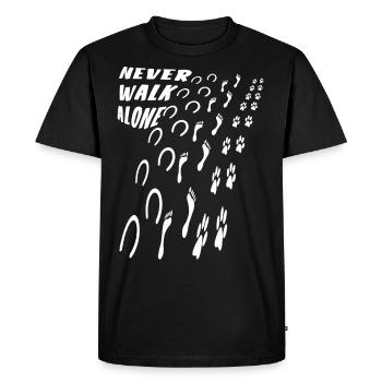Cheval homme chien Jamais seul - T-shirt Premium bio Homme - noir - Devant - Nico (187cm)