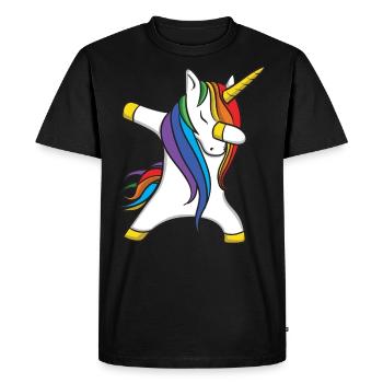 Tamponner licorne licorne - T-shirt Premium bio Homme - noir - Devant - Nico (187cm)