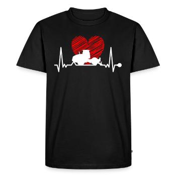 Road builder heartbeat - Men's Premium Organic T-Shirt - black - Front - Nico (187cm)