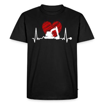 Heartbeat excavator - Men's Premium Organic T-Shirt - black - Front - Nico (187cm)
