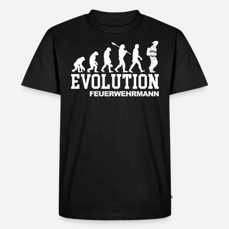 Evolution Feuerwehr - Männer Premium Bio T-Shirt - Schwarz