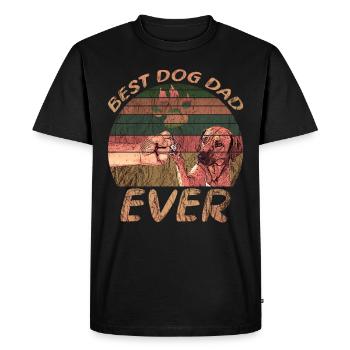 Meilleur papa chien - T-shirt Premium bio Homme - noir - Devant - Nico (187cm)