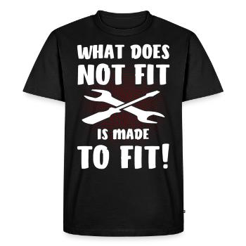 Ce qui ne rentre pas est fait pour rentrer - T-shirt Premium bio Homme - noir - Devant - Nico (187cm)