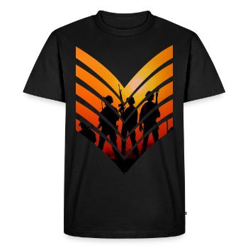 Soldats au coucher du soleil cadeau armée militaire - T-shirt Premium bio Homme - noir - Devant - Nico (187cm)