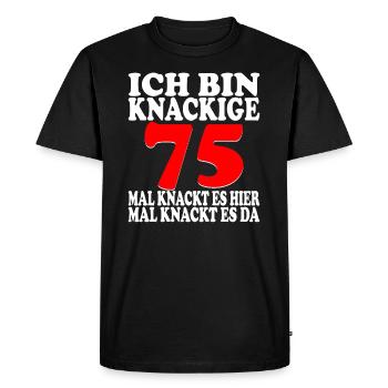 75 Geburtstag 75 Jahre Birthday Geschenk - Männer Premium Bio T-Shirt - Schwarz - Vorne - Nico (187cm)