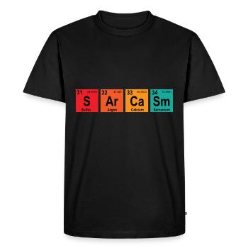Sarcasm Periodic Table Humor - Men's Premium Organic T-Shirt - black - Front - Nico (187cm)