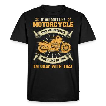 Motorcycle humor Biker Biker Vintage - Men's Premium Organic T-Shirt - black - Front - Nico (187cm)