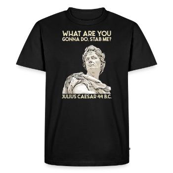What Are You Gonna Do Stab Me Jules Caesar Rengaine - T-shirt Premium bio Homme - noir - Devant - Nico (187cm)