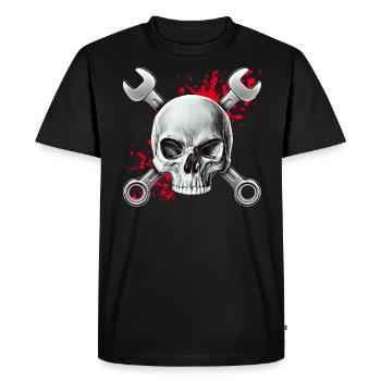 Screwdriver skull - Men's Premium Organic T-Shirt - black - Front - Nico (187cm)