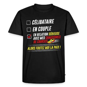 Humour Running Course à pied Cadeau - T-shirt Premium bio Homme - noir - Devant - Nico (187cm)