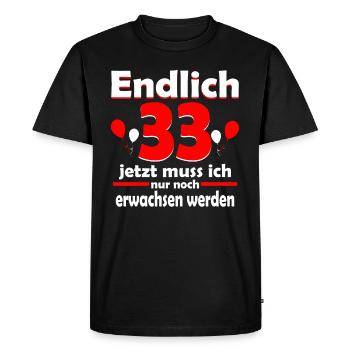 Finally 33 years 33 birthday gift - Men's Premium Organic T-Shirt - black - Front - Nico (187cm)