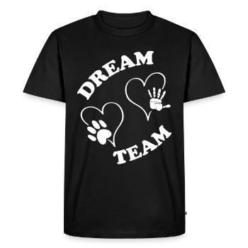 Amour de chien et de chien d'équipe de rêve humain - T-shirt Premium bio Homme - noir - Devant - Nico (187cm)