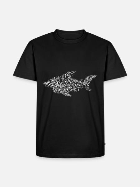 Le requin à vélo - T-shirt Premium bio Homme - noir