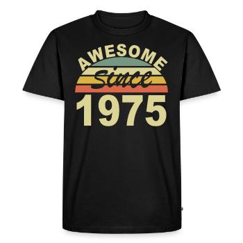 Awesome since 1975 year 1975 birthday gift - Men's Premium Organic T-Shirt - black - Front - Nico (187cm)