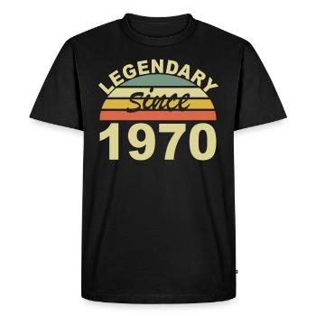 Legendary since 1970 year 1970 birthday gift - Men's Premium Organic T-Shirt - black - Front - Nico (187cm)