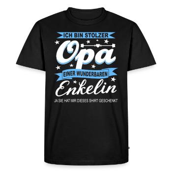 Opa und Enkelin Enkeltochter Großvater Geschenk - Männer Premium Bio T-Shirt - Schwarz - Vorne - Nico (187cm)