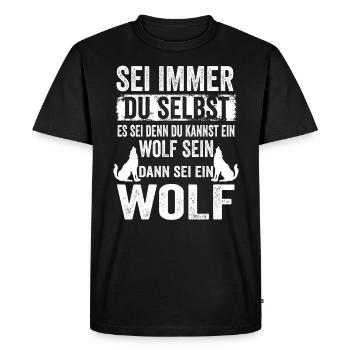 Wolf Waldtier Wildnis Wolfliebhaber Lustige Sprüch - Männer Premium Bio T-Shirt - Schwarz - Vorne - Nico (187cm)