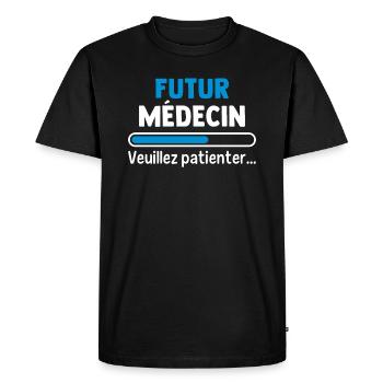 Future doctor please wait - Men's Premium Organic T-Shirt - black - Front - Nico (187cm)