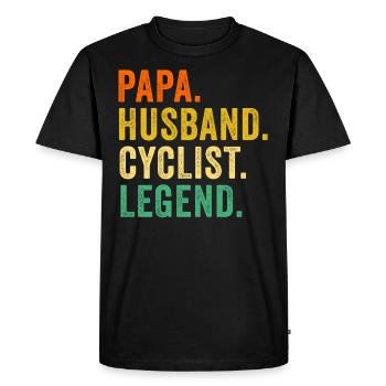 Bicycle Dad Husband Cyclist Byciclette Father's Day - Men's Premium Organic T-Shirt - black - Front - Nico (187cm)