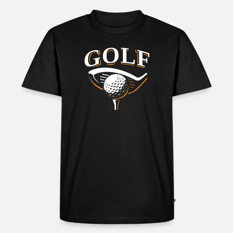Golf - Männer Premium Bio T-Shirt - Schwarz