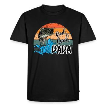 Vraiment cool pêcheur pêcheur papa papa - T-shirt Premium bio Homme - noir - Devant - Nico (187cm)