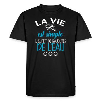 Plongée sous-marine, idée cadeau plongeur, humour - T-shirt Premium bio Homme - noir - Devant - Nico (187cm)