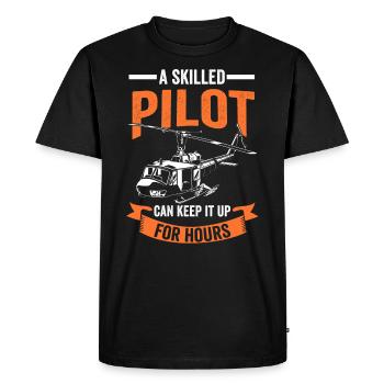 Hélicoptère Avion Pilote Avion Vol Jet Combat - T-shirt Premium bio Homme - noir - Devant - Nico (187cm)