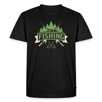 fishing fish fisher design - T-shirt Premium bio Homme - noir - Devant - Nico (187cm)