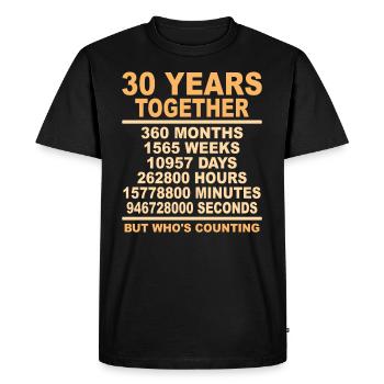 Pearl wedding 30 years married gift - Men's Premium Organic T-Shirt - black - Front - Nico (187cm)