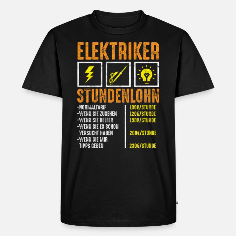 Beruf | Elektriker - Männer Premium Bio T-Shirt - Schwarz