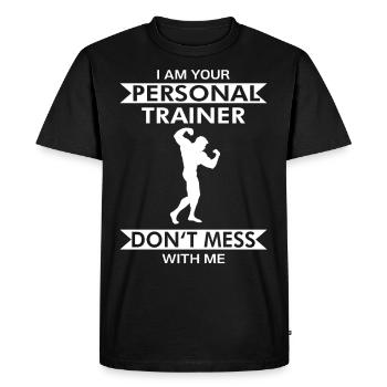 Personal Trainer Fitness Coach - Men's Premium Organic T-Shirt - black - Front - Nico (187cm)