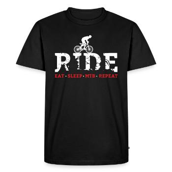 Mountain bike MTB retro vélo de montagne - T-shirt Premium bio Homme - noir - Devant - Nico (187cm)