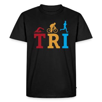 TRI Triathlete Triathlon - Men's Premium Organic T-Shirt - black - Front - Nico (187cm)