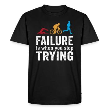 failure is when you stop trying triathlon - Men's Premium Organic T-Shirt - black - Front - Nico (187cm)