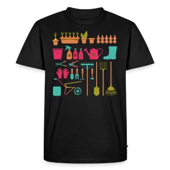 Gardener Plants & Flowers Garden Work - Men's Premium Organic T-Shirt - black - Front - Nico (187cm)