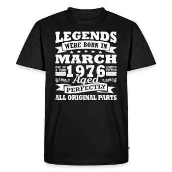 1976 anniversaire mars depuis mars 1976 - T-shirt Premium bio Homme - noir - Devant - Nico (187cm)