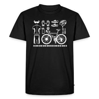 équipement de cyclisme cadeau cycliste kit vélo - T-shirt Premium bio Homme - noir - Devant - Nico (187cm)