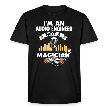 Technicien de son - T-shirt Premium bio Homme - noir - Devant - Nico (187cm)