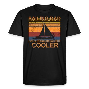 Sailor Gift Sailing Dad Sailing Ship Sailboat - Men's Premium Organic T-Shirt - black - Front - Nico (187cm)
