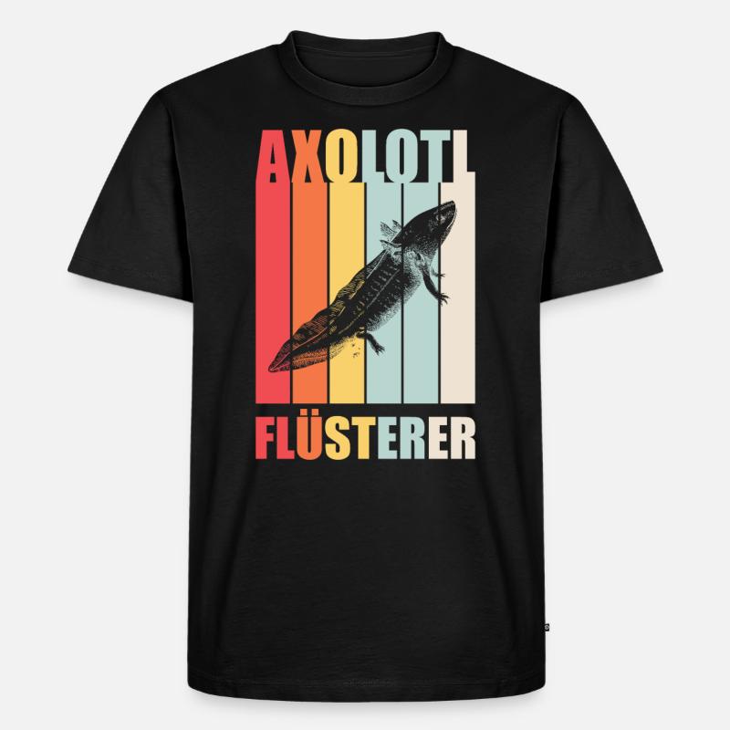 Axolotl Flüsterer - Männer Premium Bio T-Shirt - Schwarz