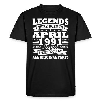 1991 Jahr Geburtstag April seit April 1991 - Männer Premium Bio T-Shirt - Schwarz - Vorne - Nico (187cm)