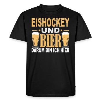Eishockey Bier Eishockeyspieler Geschenk - Männer Premium Bio T-Shirt - Schwarz - Vorne - Nico (187cm)