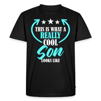 Cool son - Men's Premium Organic T-Shirt - black - Front - Nico (187cm)