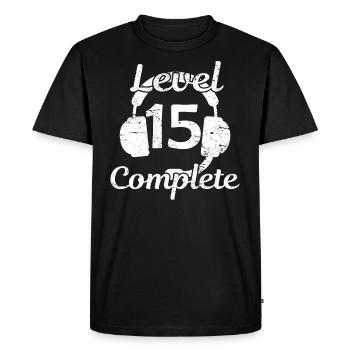 Level 15 Complete Zocken 15 Birthday Gift - Men's Premium Organic T-Shirt - black - Front - Nico (187cm)