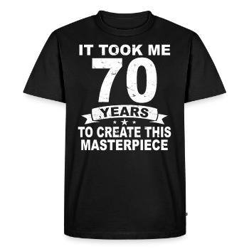 70 ans anniversaire 70 anniversaire cadeau 70 ans - T-shirt Premium bio Homme - noir - Devant - Nico (187cm)