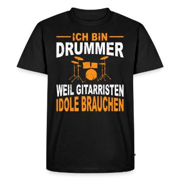 Schlagzeuger Geschenk Schlagzeug Spieler Drummer - Männer Premium Bio T-Shirt - Schwarz - Vorne - Nico (187cm)