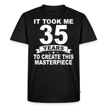 35 ans anniversaire anniversaire 35 anniversaire cadeau 35 ans - T-shirt Premium bio Homme - noir - Devant - Nico (187cm)