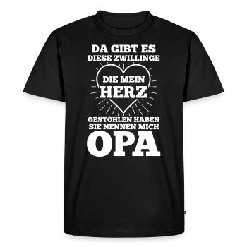 Opa Zwilling Enkel Großvater - Männer Premium Bio T-Shirt - Schwarz - Vorne - Nico (187cm)