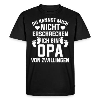 Grand-père De Jumeaux Grand-père - T-shirt Premium bio Homme - noir - Devant - Nico (187cm)