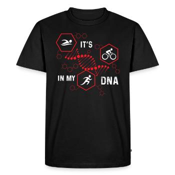 triathlon it's in my dna - Men's Premium Organic T-Shirt - black - Front - Nico (187cm)